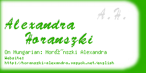 alexandra horanszki business card